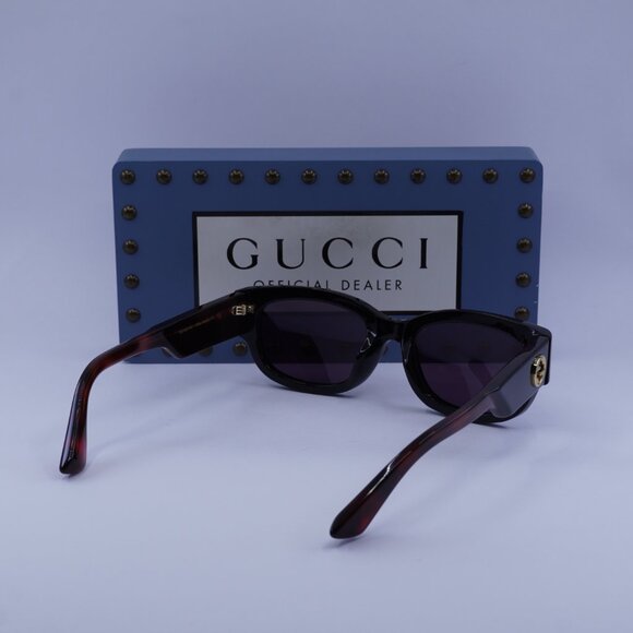 Gucci GG1667SK 003 Rectangle Sunglasses - Black/Havana/Violet - Picture 10 of 11